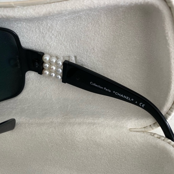 Chanel Black and Pearl Wrap Around Sunglass - Picture 6 of 6